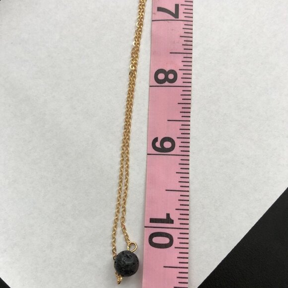 Vitality Humble Lava Stone Gold Colored Necklace 9 Inch Chain 2 Inch Extender - Picture 5 of 6